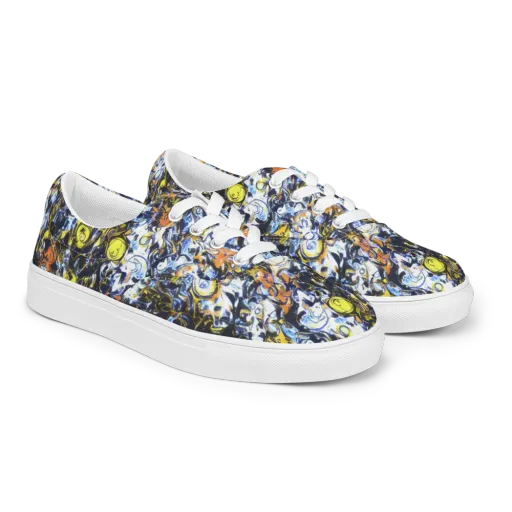 Lemon Static on a Men's Lace-Up Canvas Shoes