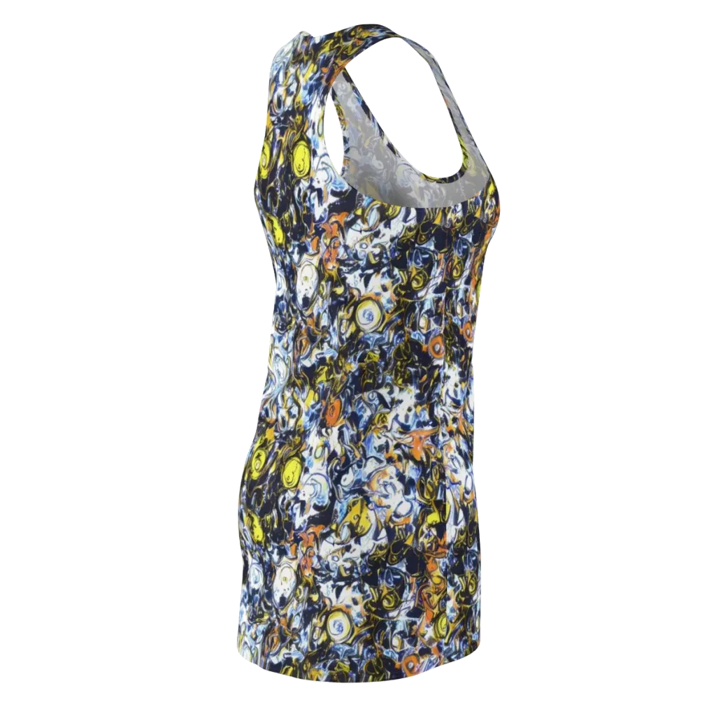 Lemon Static on Racerback Dress — Back Side