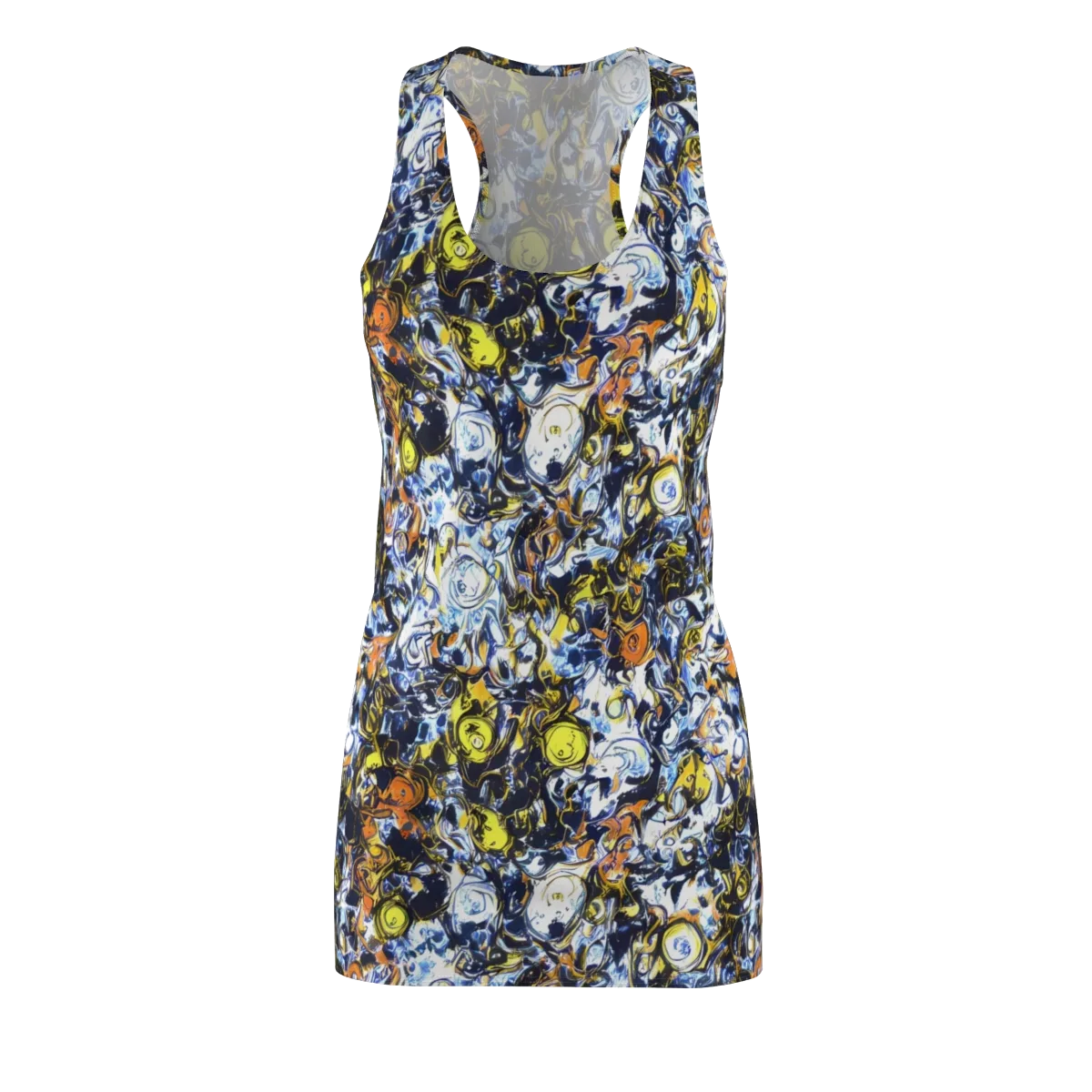 Lemon Static on Racerback Dress — Front