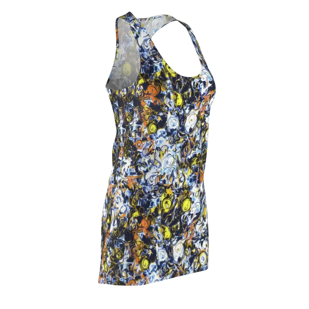 Lemon Static on Racerback Dress — Front Side