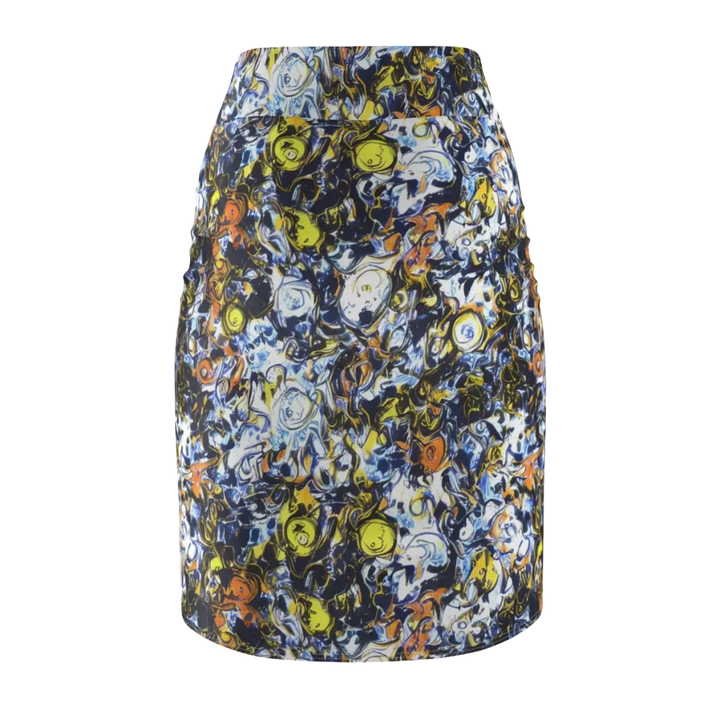 Lemon Static on Pencil Skirt — Back