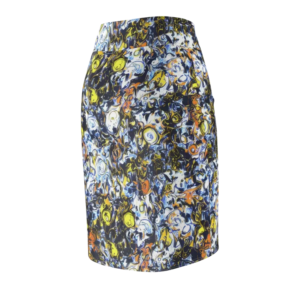 Lemon Static on Pencil Skirt — Back Side