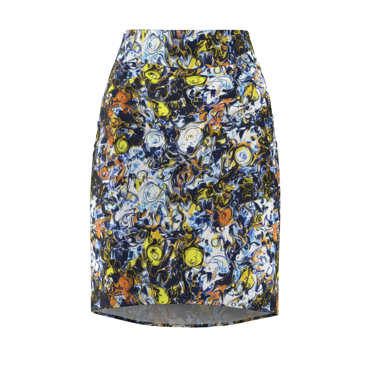 Lemon Static on Pencil Skirt — Front