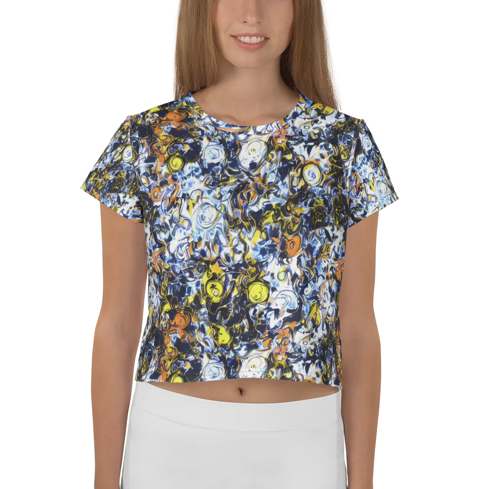 Lemon Static on Crop Tee — Front