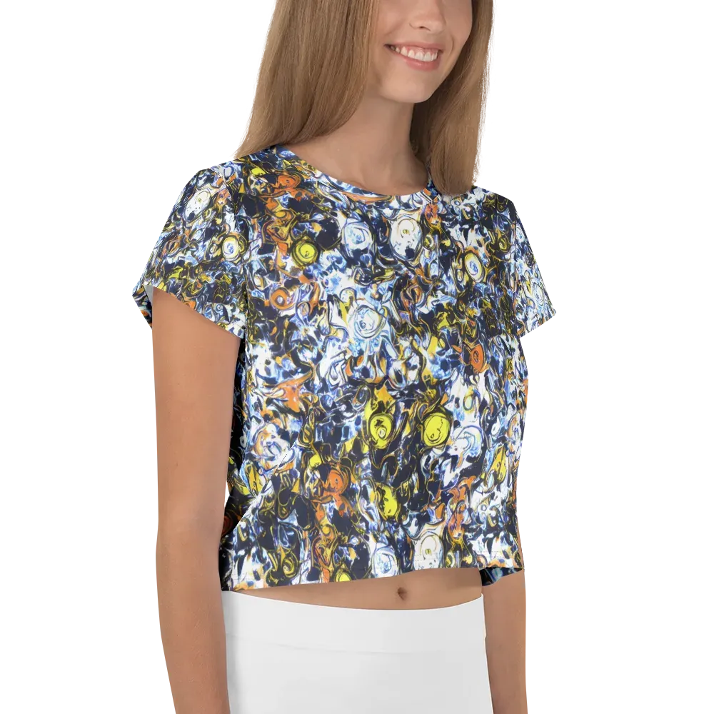 Lemon Static on Crop Tee — Right