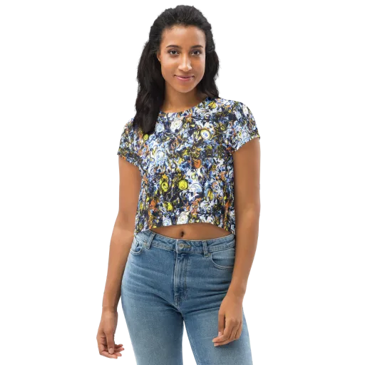 Lemon Static on a Crop Tee