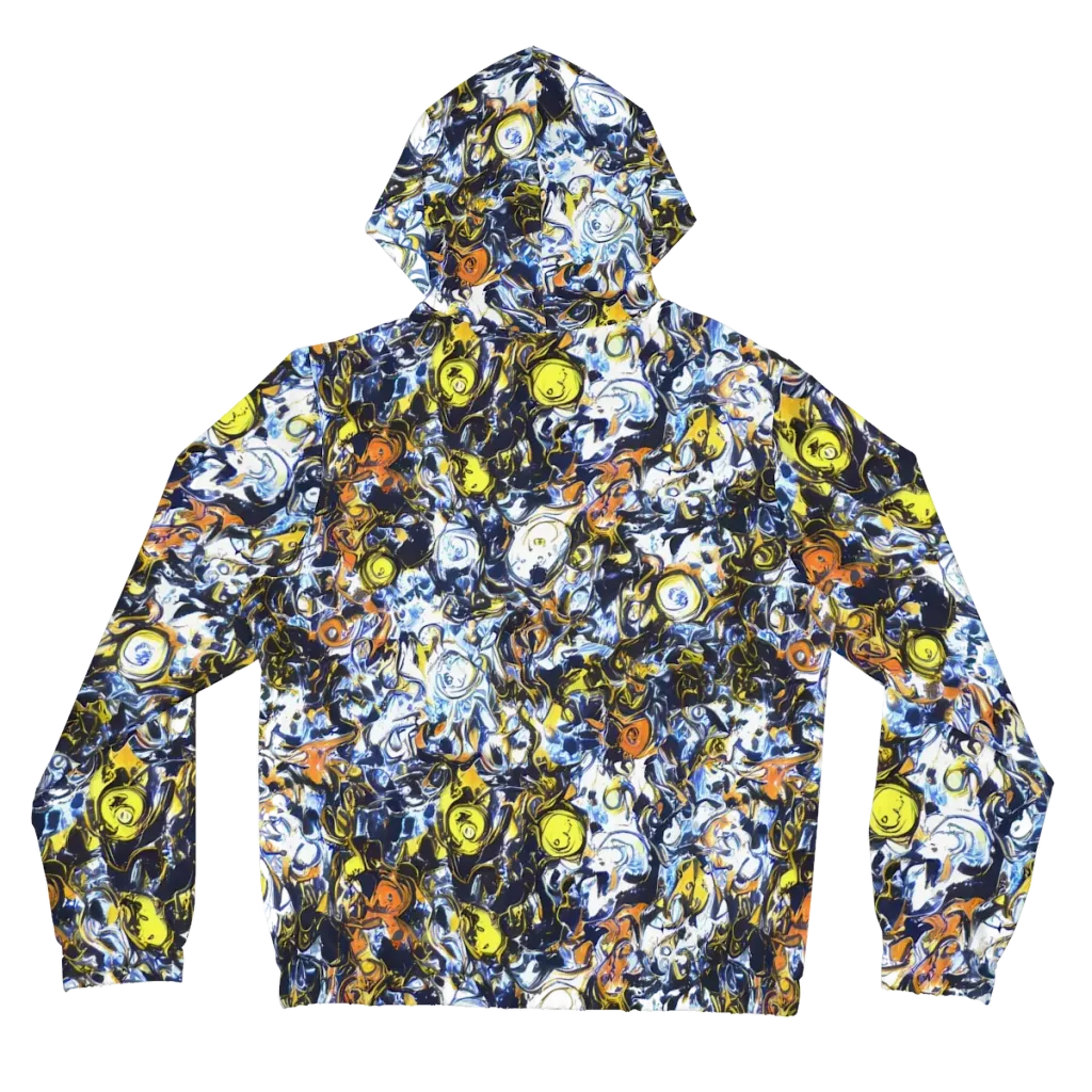 Lemon Static on Women's Full-Zip Hoodie — Back