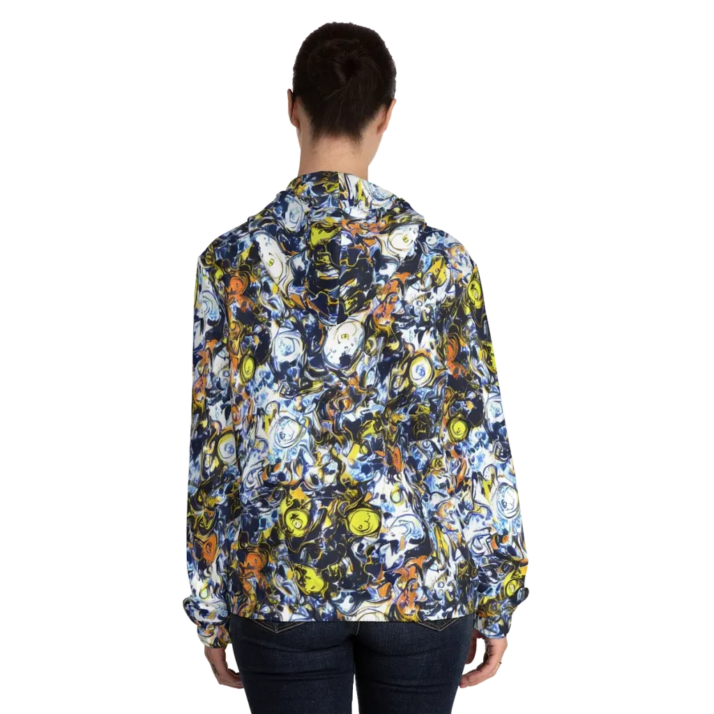 Lemon Static on Women's Full-Zip Hoodie — Back On Person