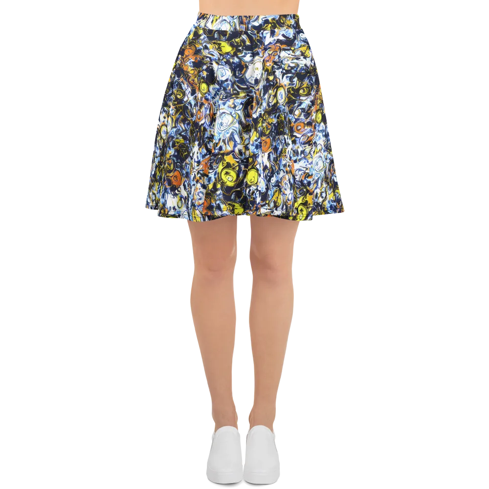 Lemon Static on Skater Skirt — Front