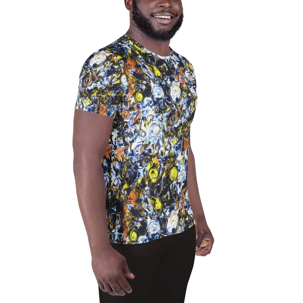Lemon Static on Men's Athletic T-Shirt — Right