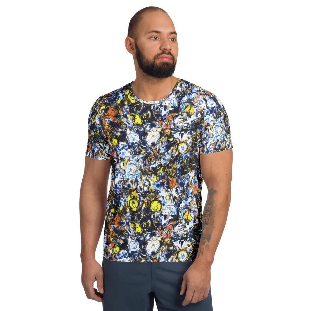 Lemon Static on Men's Athletic T-Shirt — Front
