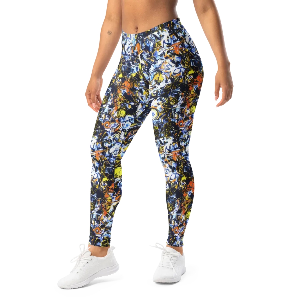Lemon Static on Leggings — Left Front