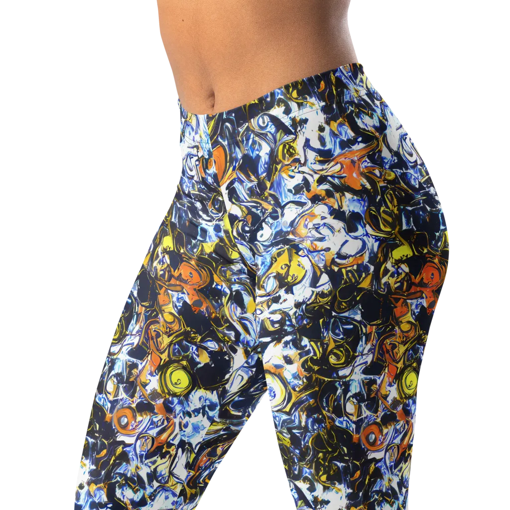 Lemon Static on Leggings — Left Front