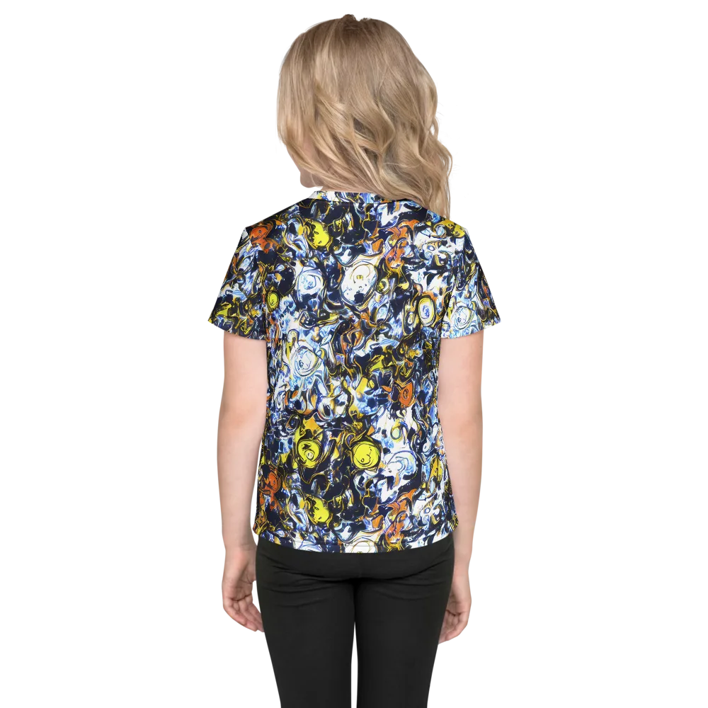 Lemon Static on Kids Crew Neck T-Shirt — Back