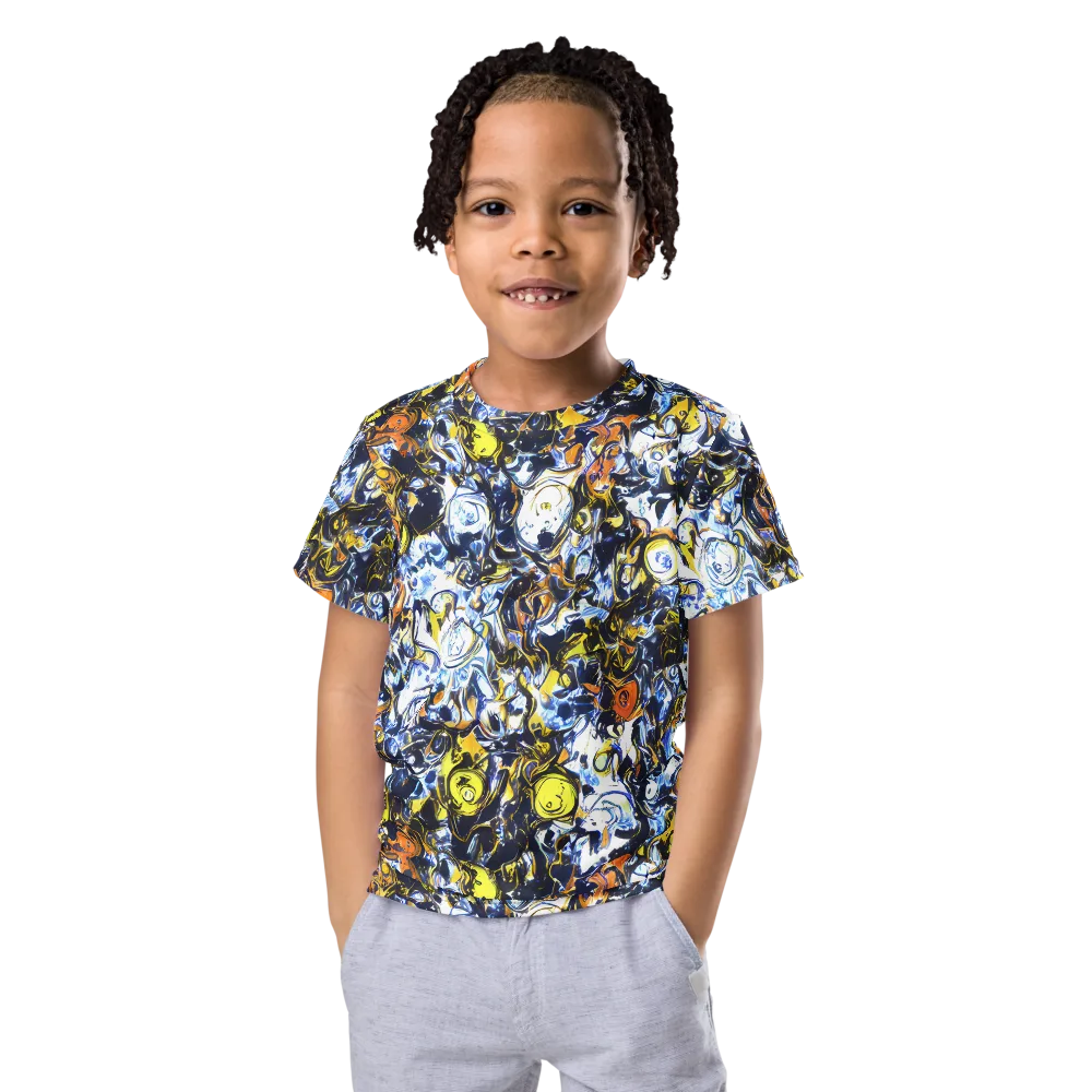 Lemon Static on Kids Crew Neck T-Shirt — Front