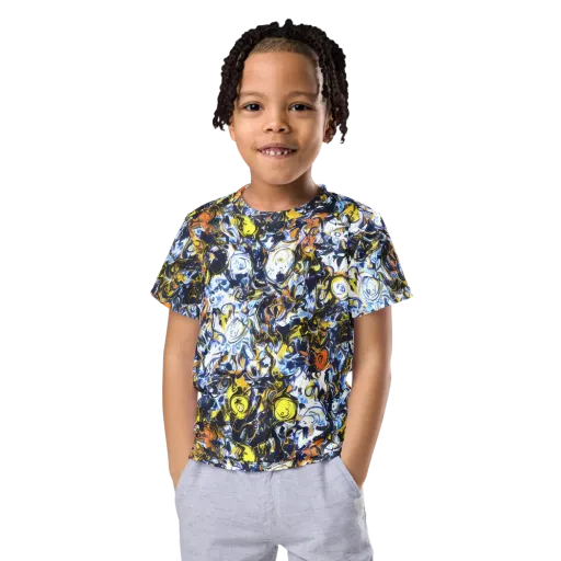 Lemon Static on a Kids Crew Neck T-Shirt