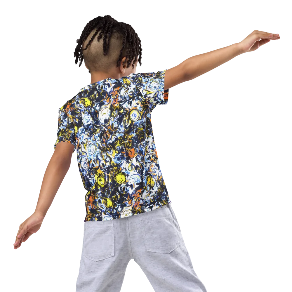 Lemon Static on Kids Crew Neck T-Shirt — Back