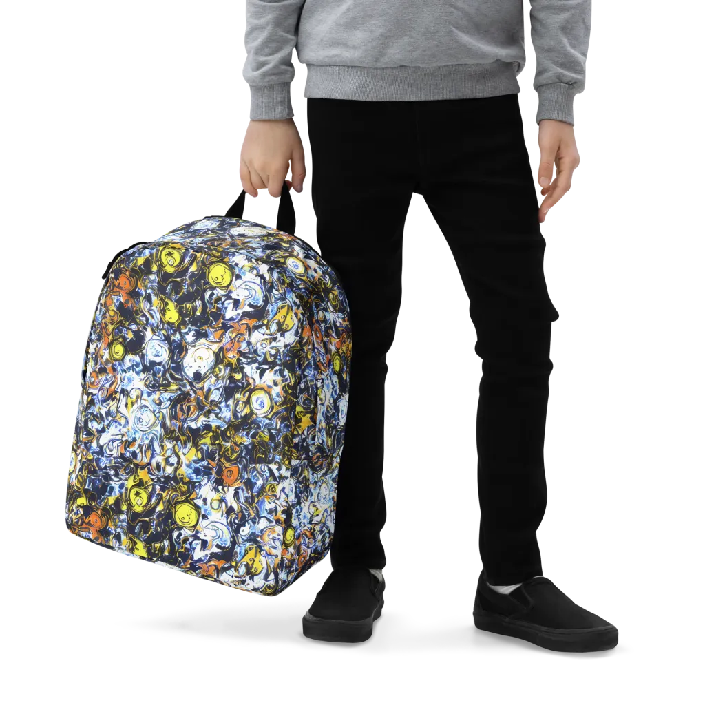 Lemon Static on Minimalist Backpack — Zoomed-in