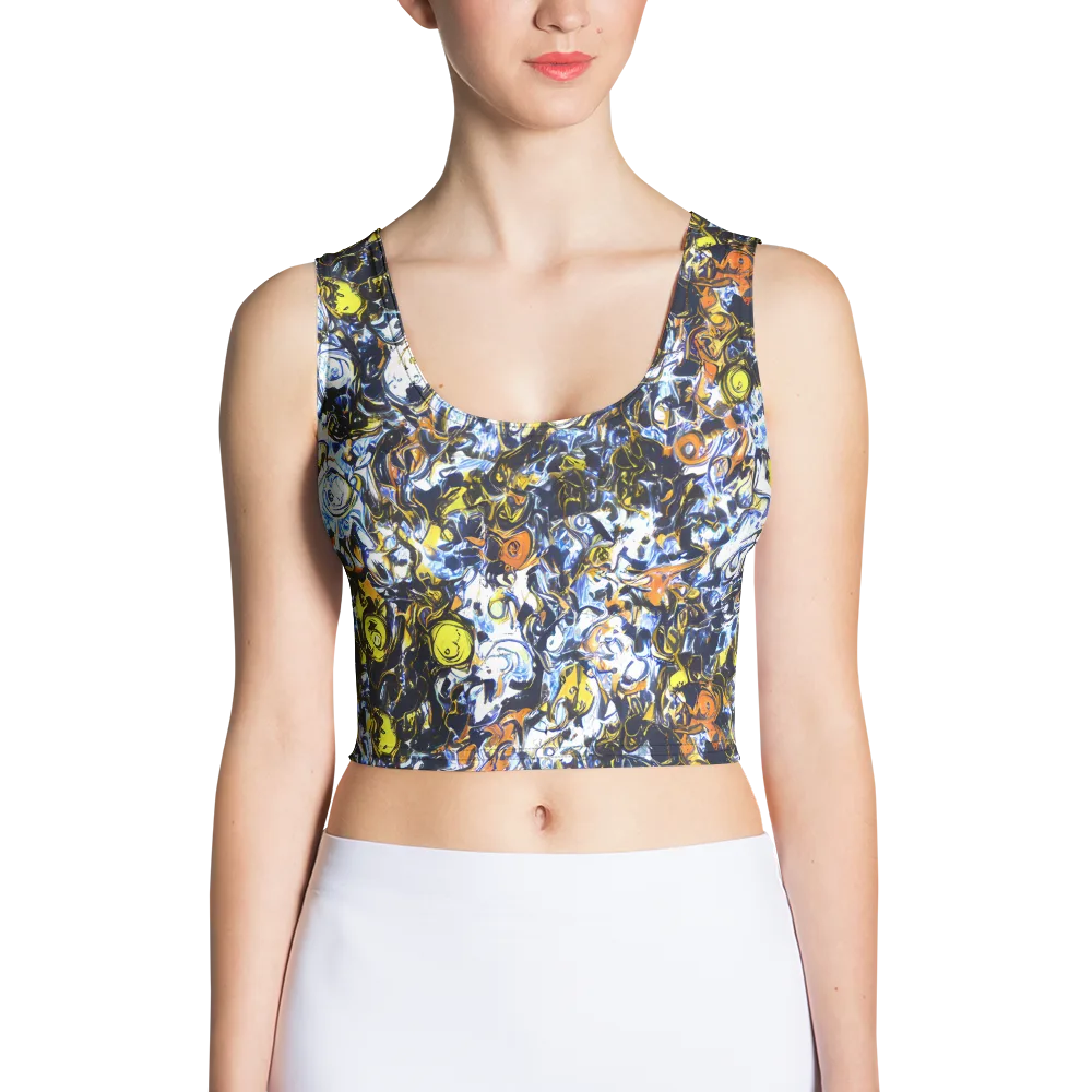 Lemon Static on Crop Top — Front