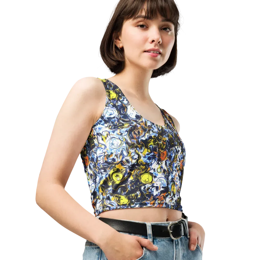 Lemon Static on Crop Top — Right Front