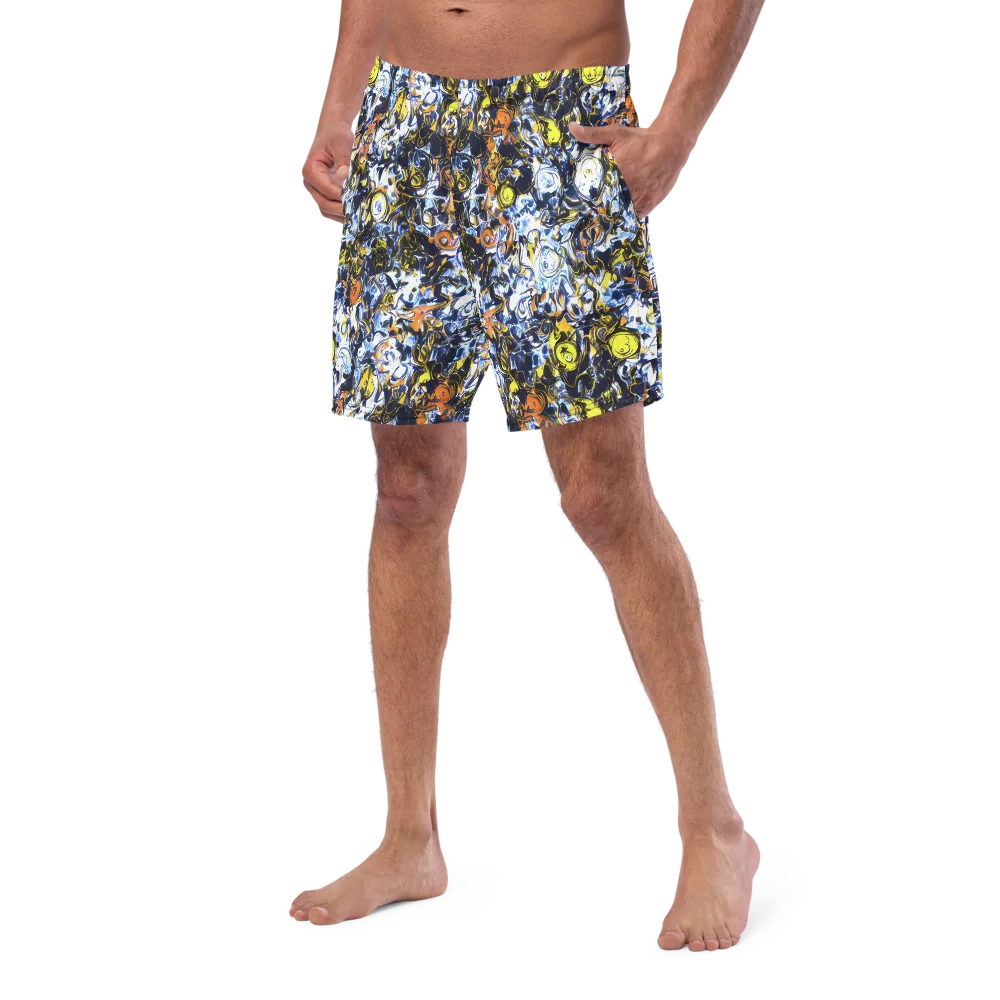 Lemon Static on Swim Trunks — Left Front