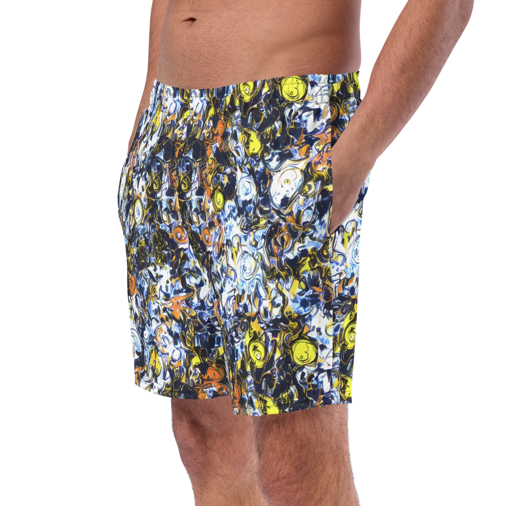 Lemon Static on Swim Trunks — Left Front