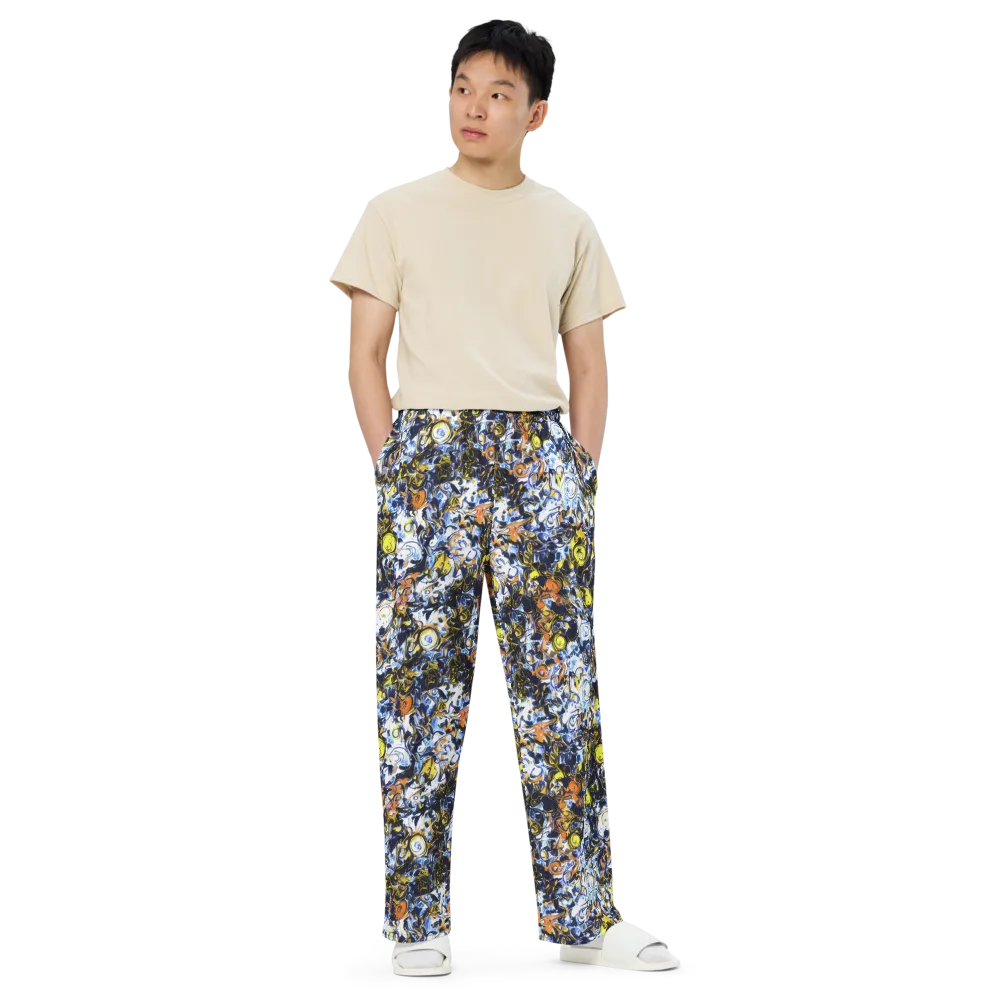 Lemon Static on Wide-Leg Pants — Front