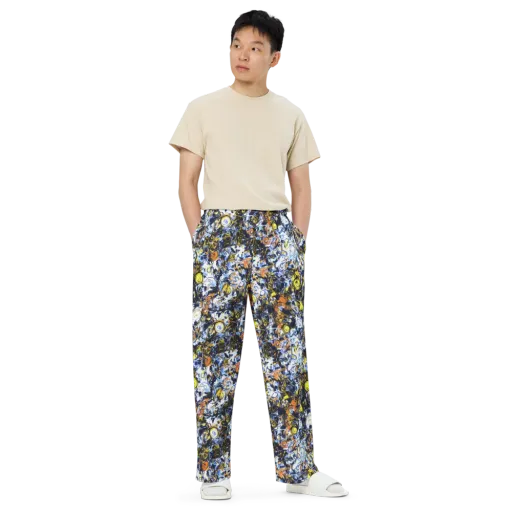 Lemon Static on a Wide-Leg Pants