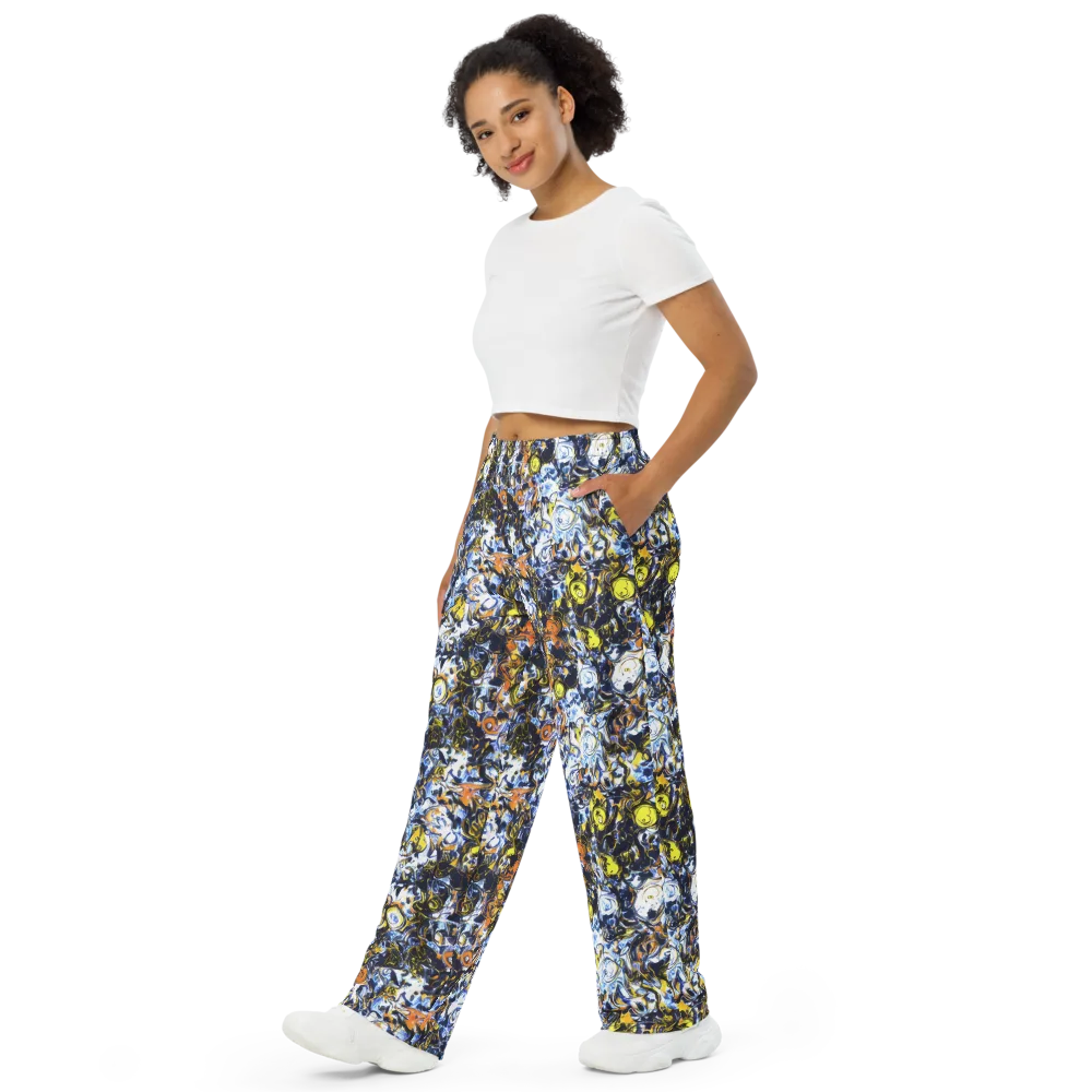 Lemon Static on Wide-Leg Pants — Left Front