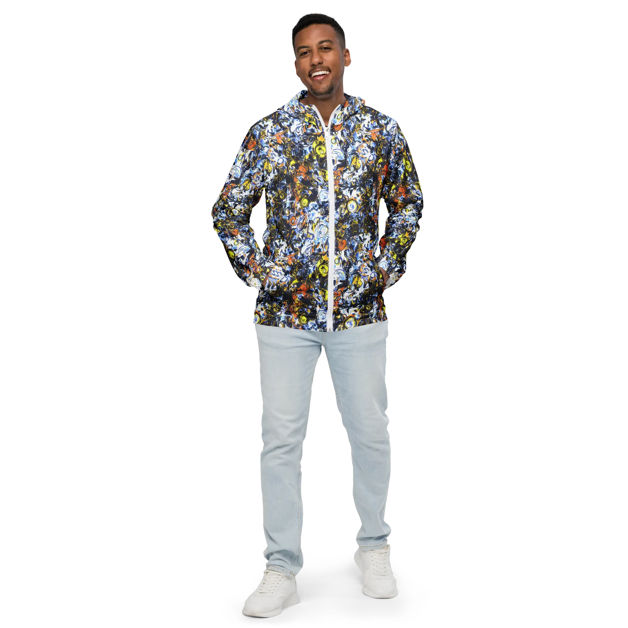 Lemon Static on Men's Windbreaker — Front