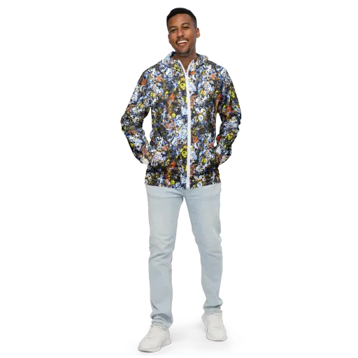 Lemon Static on a Men's Windbreaker