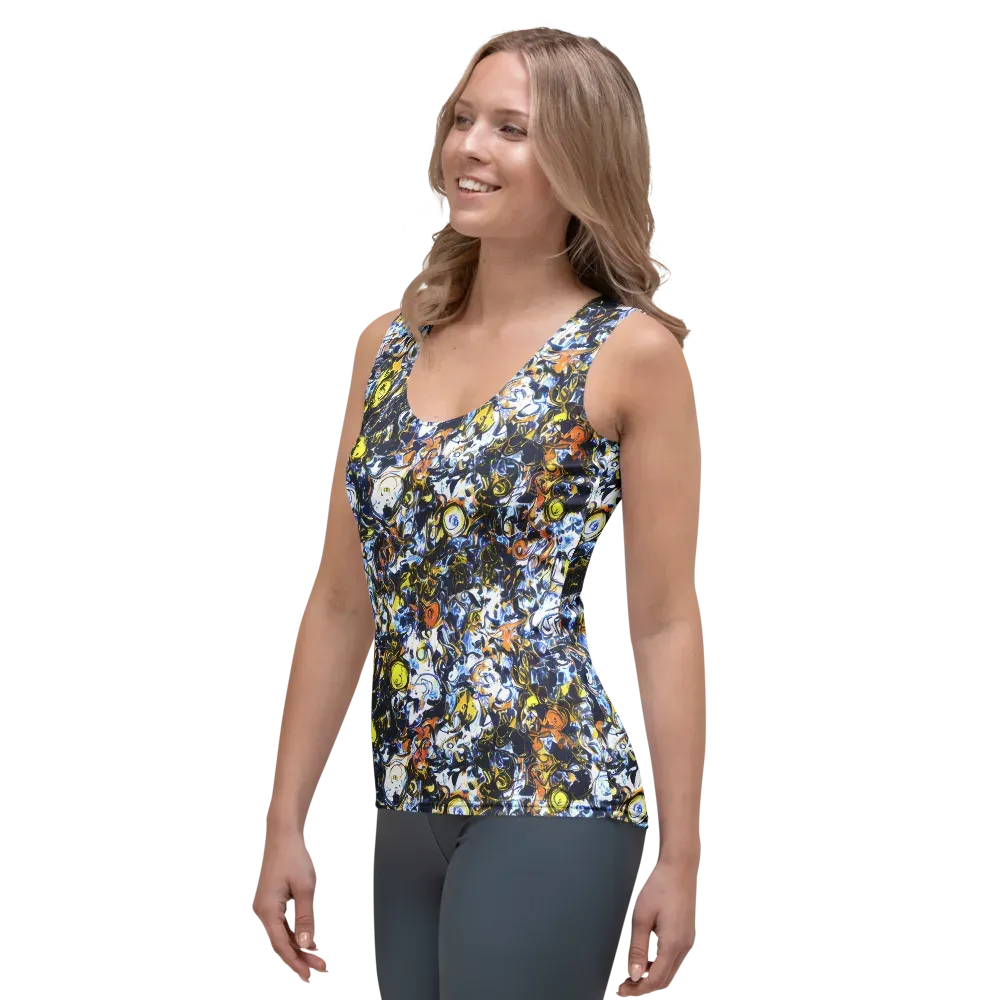 Lemon Static on Women's Tank Top — Left Front