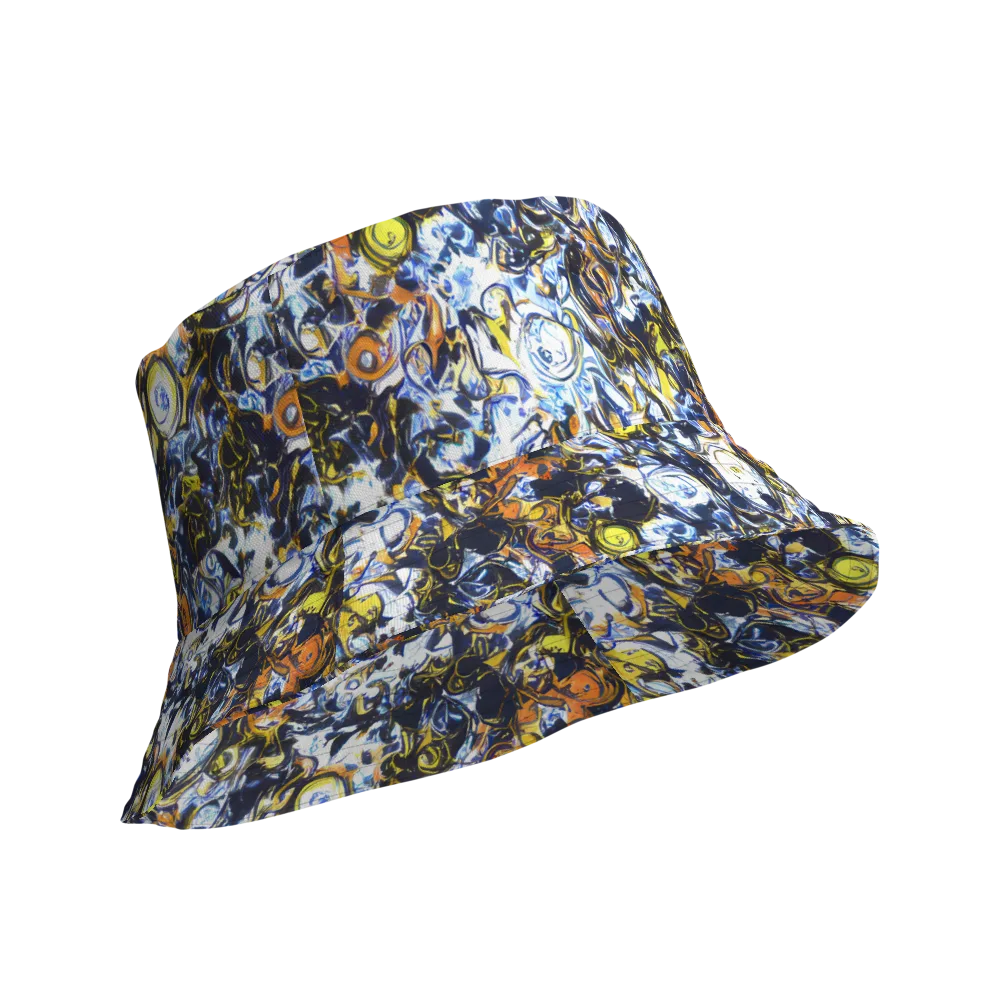 Lemon Static on Reversible Bucket Hat — Product details Outside
