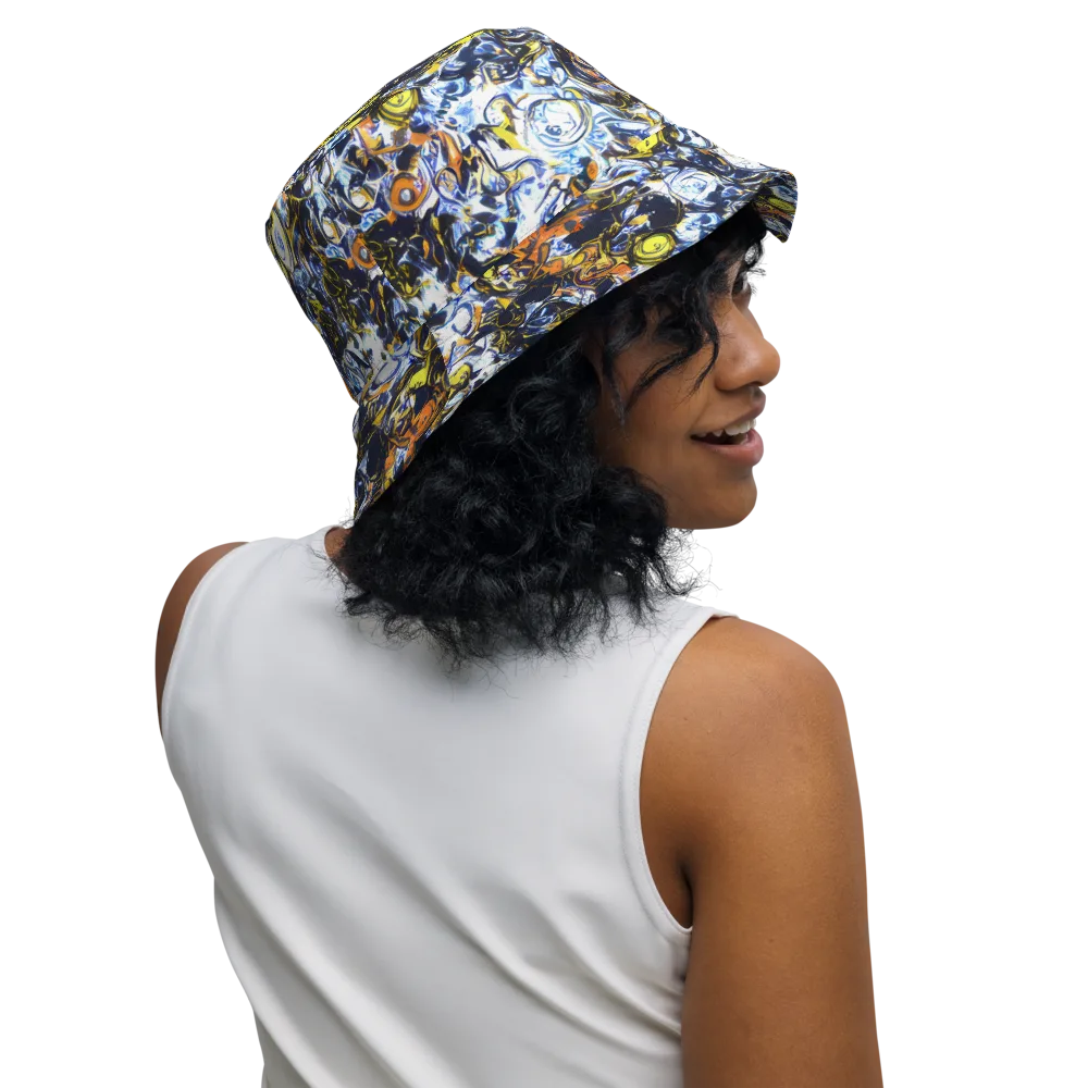 Lemon Static on Reversible Bucket Hat — Right Outside