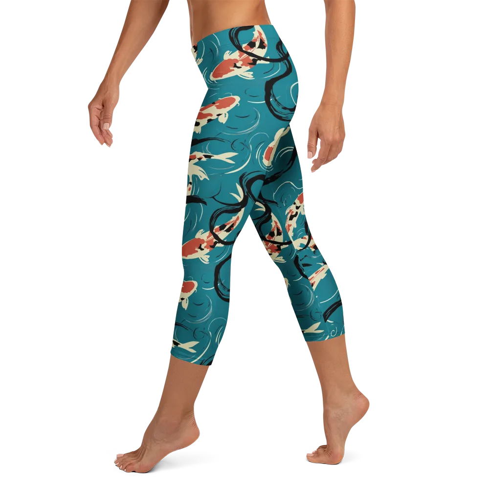 River Ink on Capri Leggings — Left