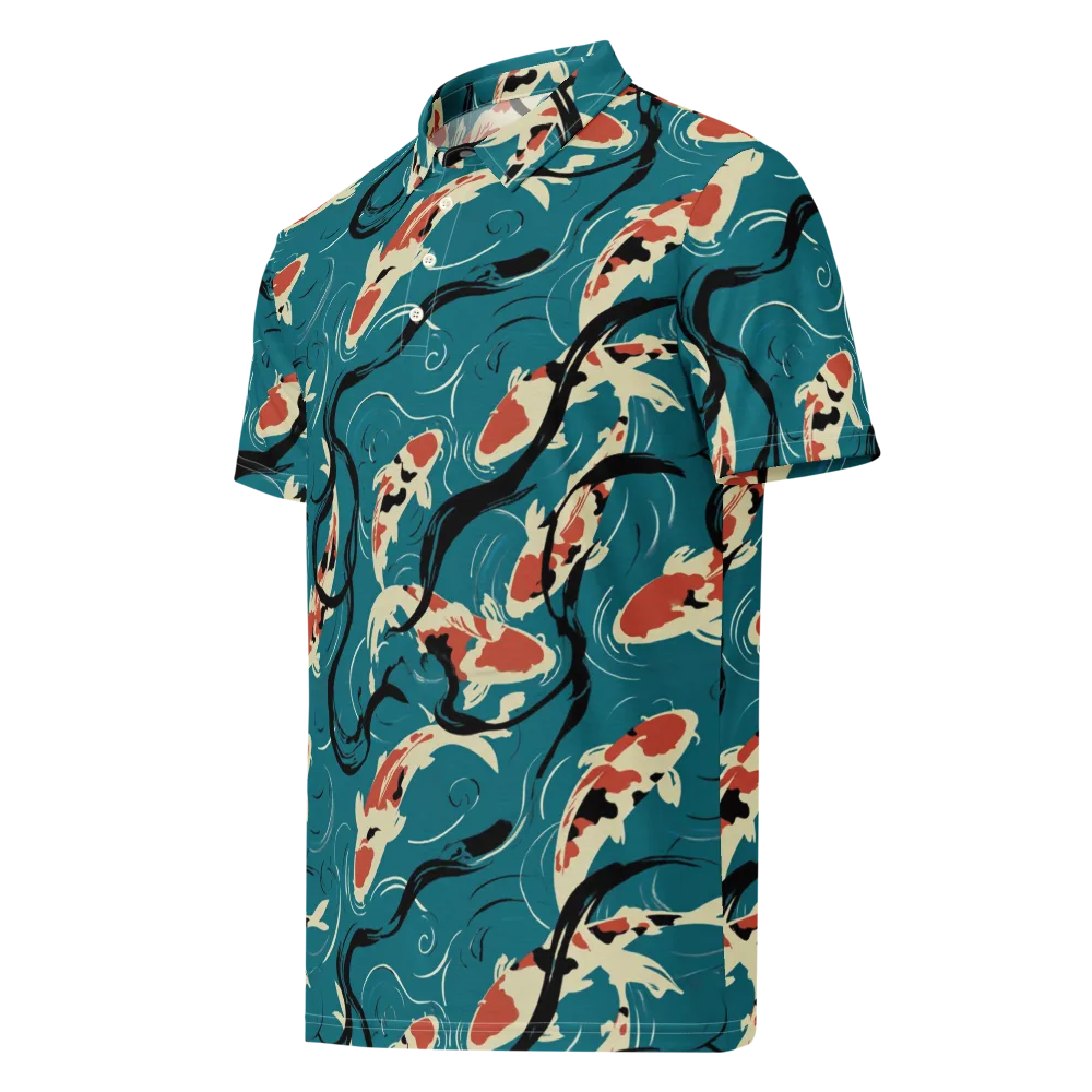 River Ink on Men's Slim Fit Polo Shirt — Left Front