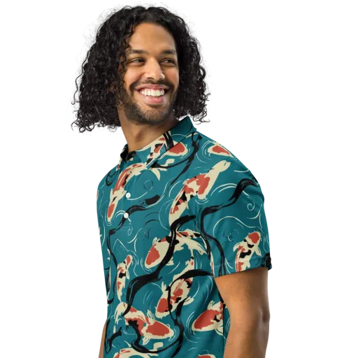River Ink on a Men's Slim Fit Polo Shirt