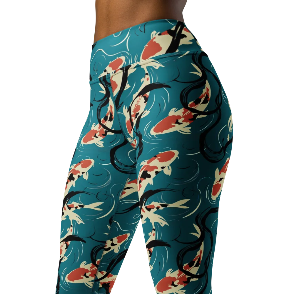 River Ink on Yoga Leggings — Left Front