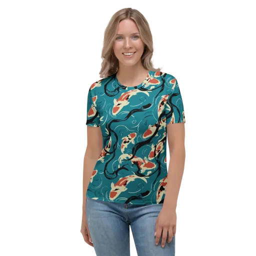 River Ink on a Women's Crew Neck T-Shirt