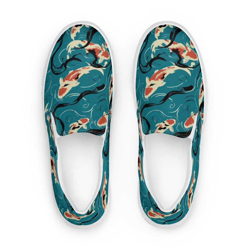 River Ink on Men's Slip-On Canvas Shoes — Front