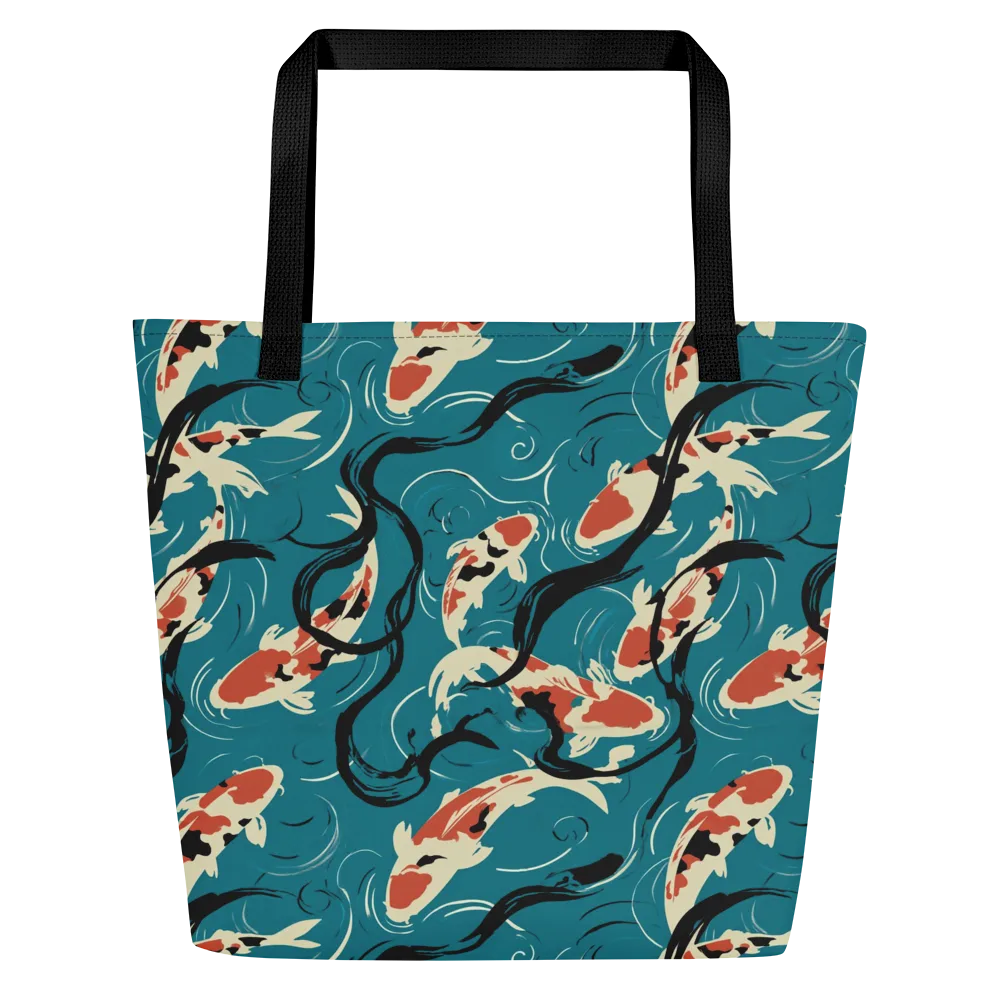 River Ink on Large Tote Bag W/ Pocket — Front