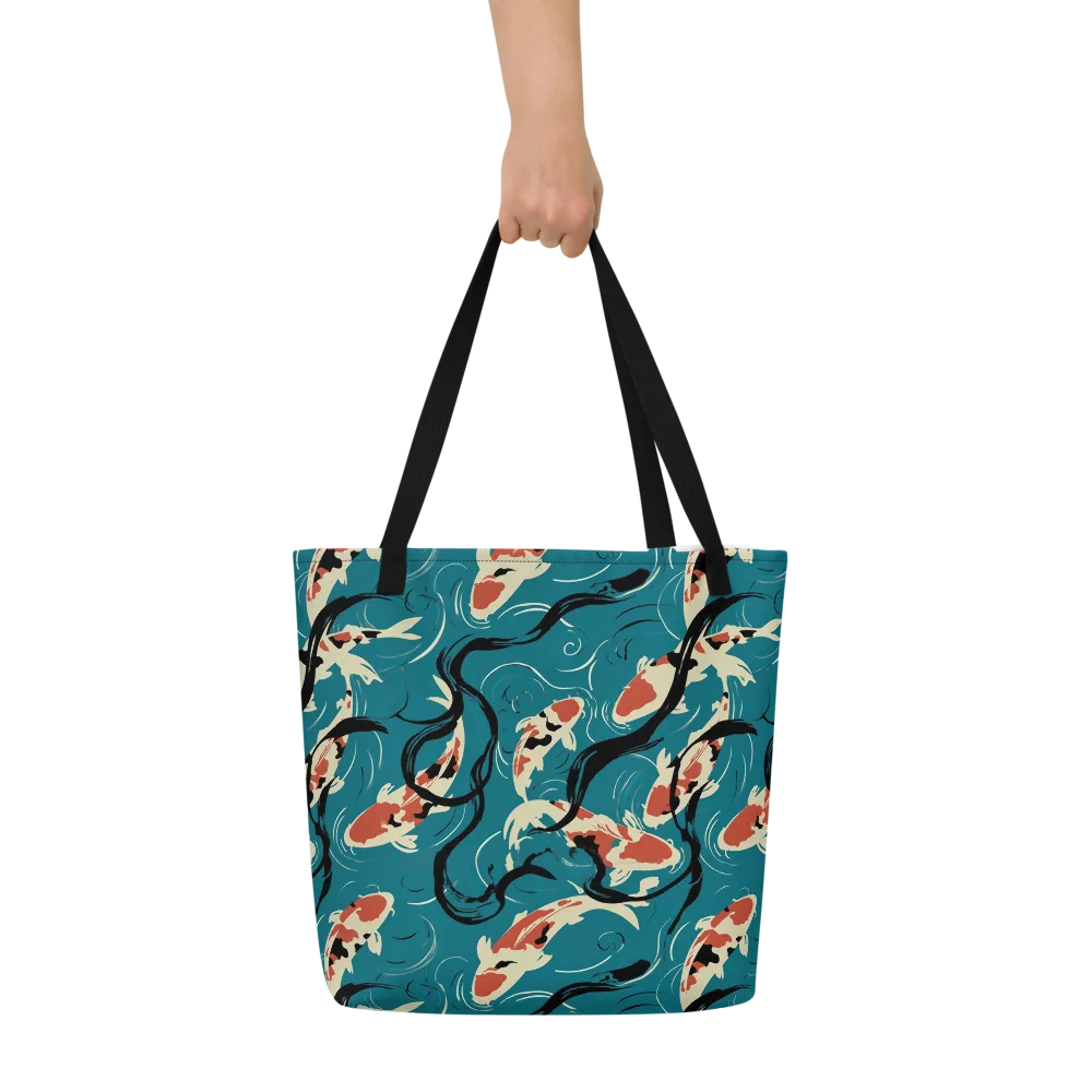 River Ink on Large Tote Bag W/ Pocket — Front