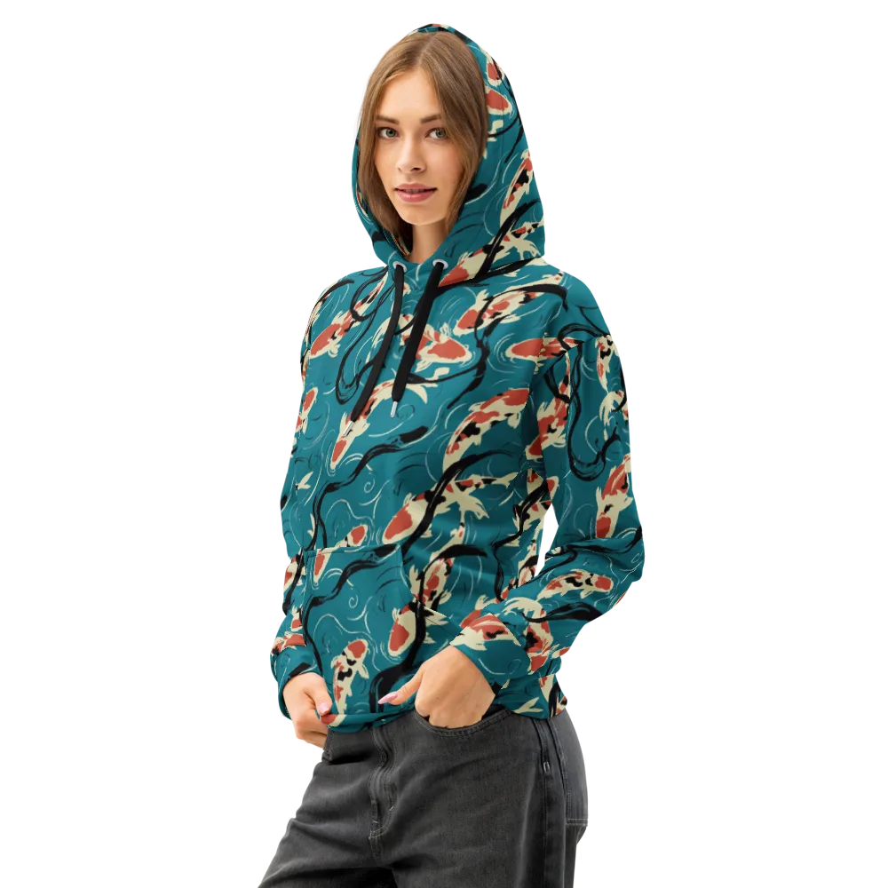 River Ink on Cotton Hoodie — Left Front