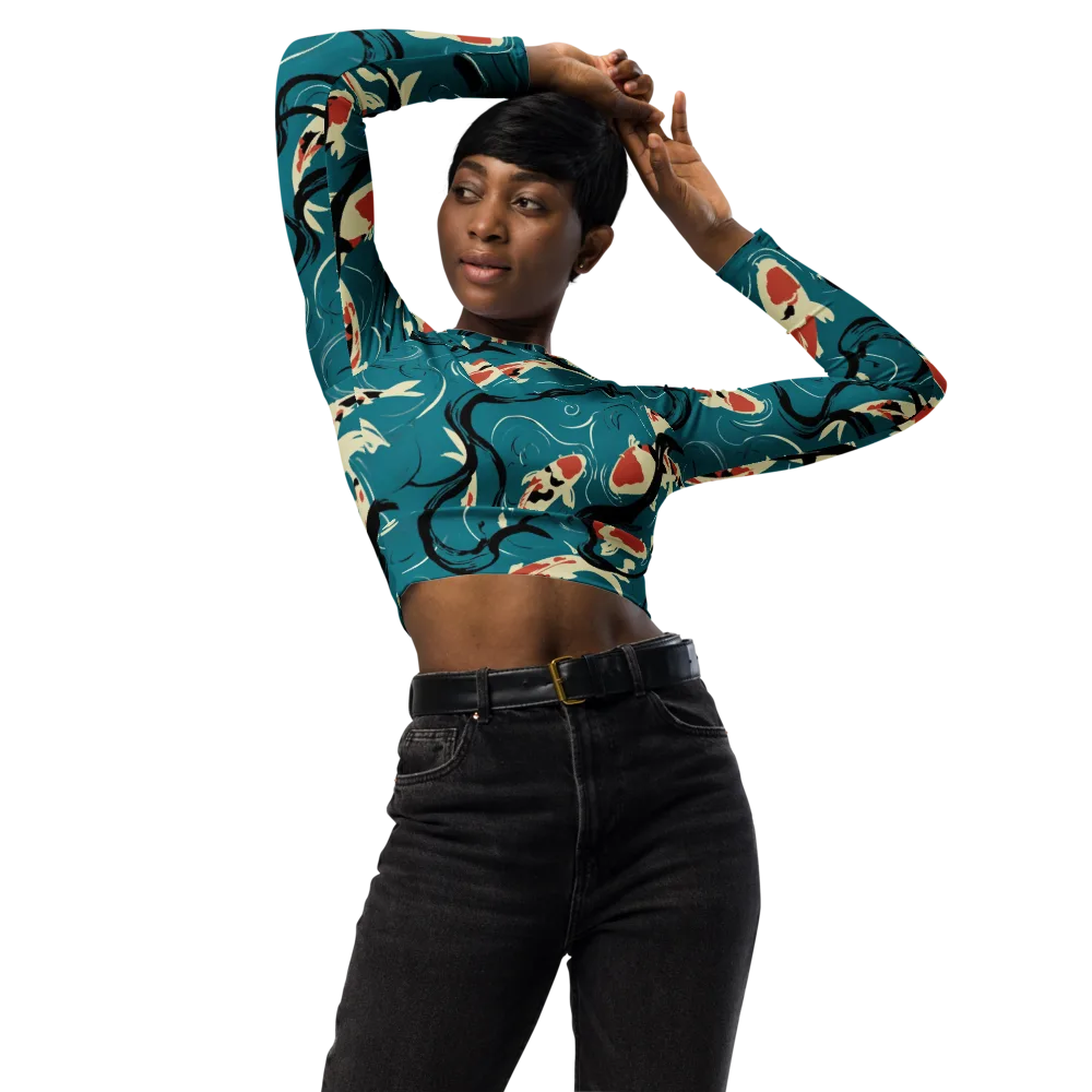 River Ink on Long Sleeve Crop Top — Front