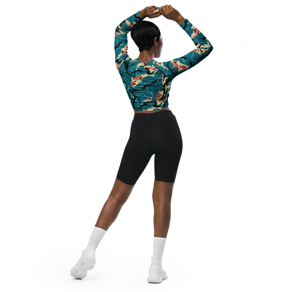 River Ink on Long Sleeve Crop Top — Back