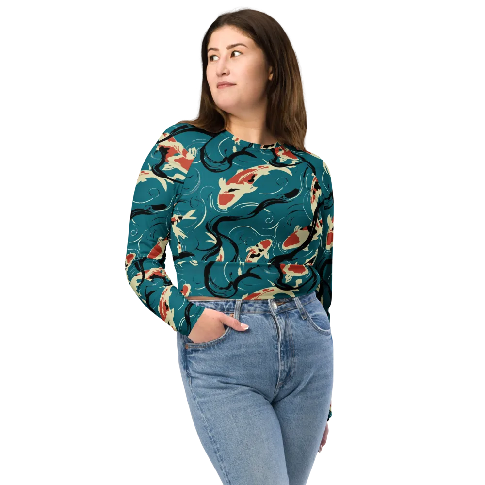 River Ink on Long Sleeve Crop Top — Front