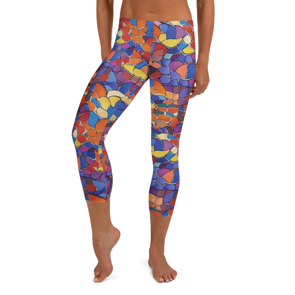 Chromatic Cobblestone on Capri Leggings — Front