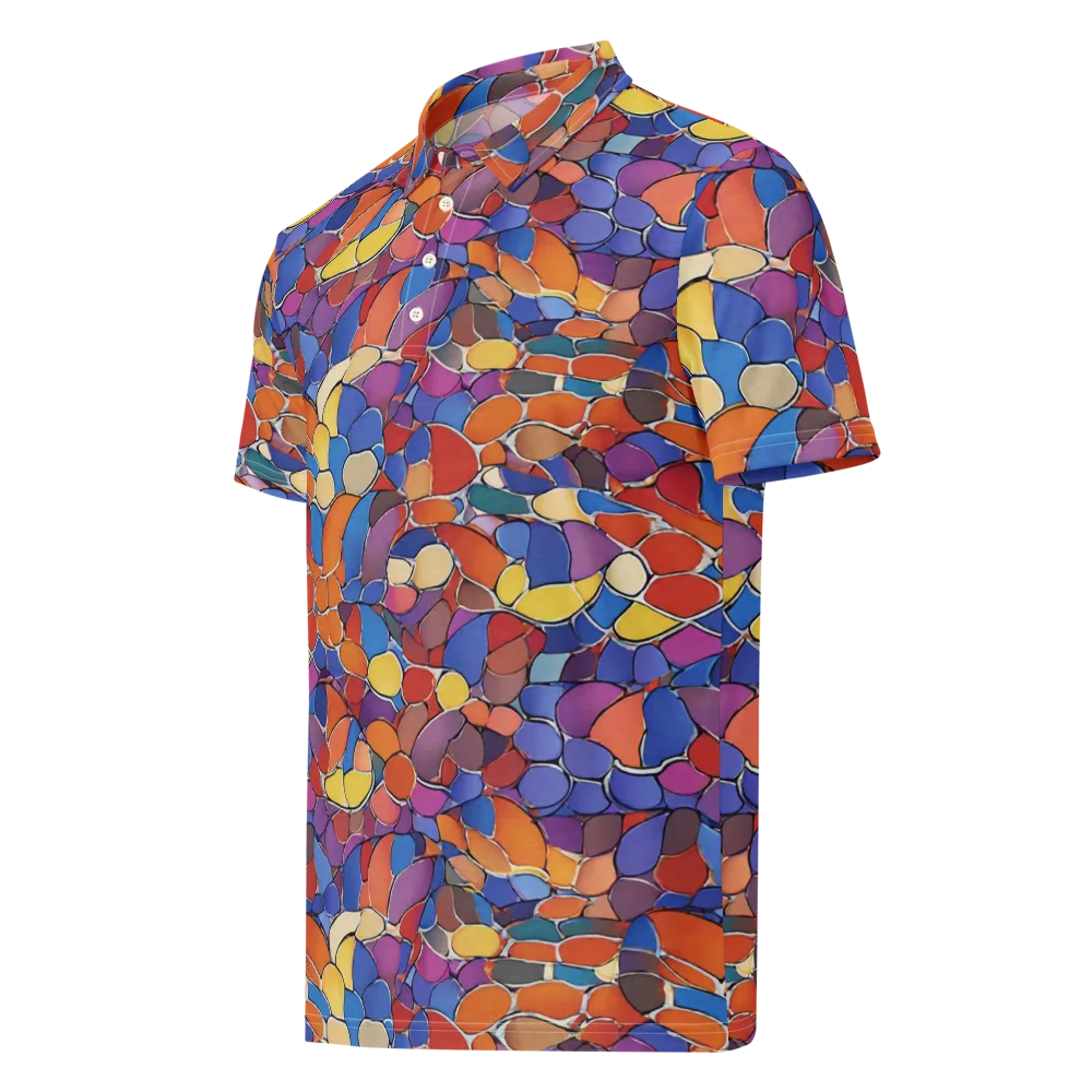 Chromatic Cobblestone on Men's Slim Fit Polo Shirt — Left Front