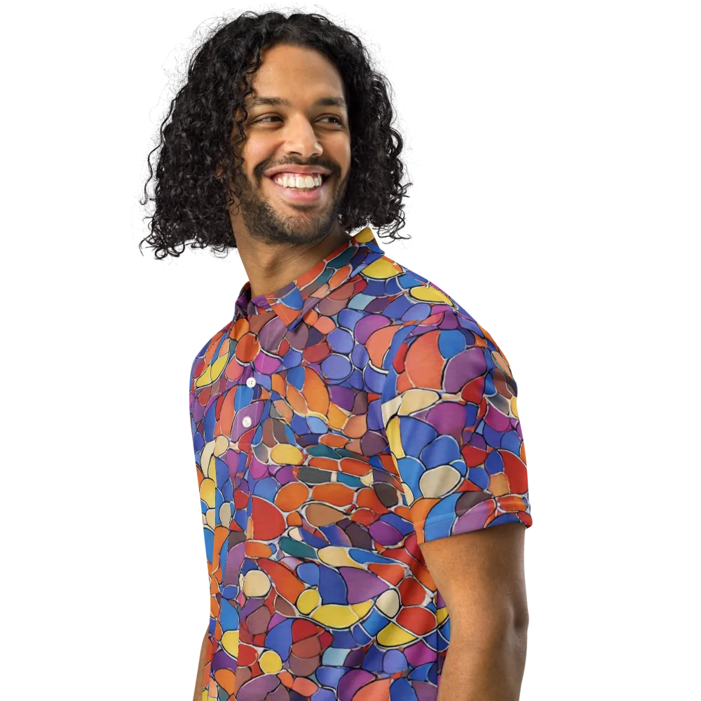 Chromatic Cobblestone on Men's Slim Fit Polo Shirt — Left Front