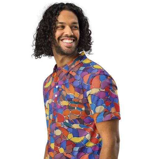 Chromatic Cobblestone on a Men's Slim Fit Polo Shirt